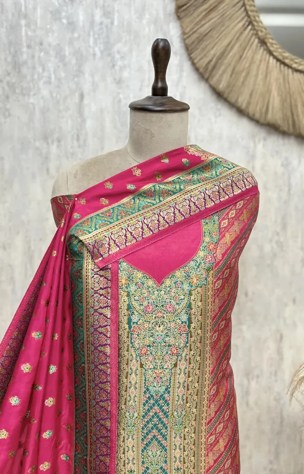Gulnaar_Grace_Fine_Silk_Unstitched_Suit_Dark_Pink