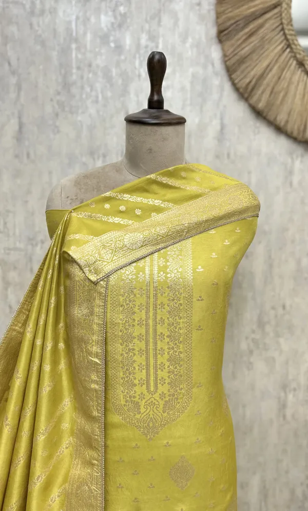 Elegant_Heritage_Dola_Silk_Unstitched_Suit_Lime_Green