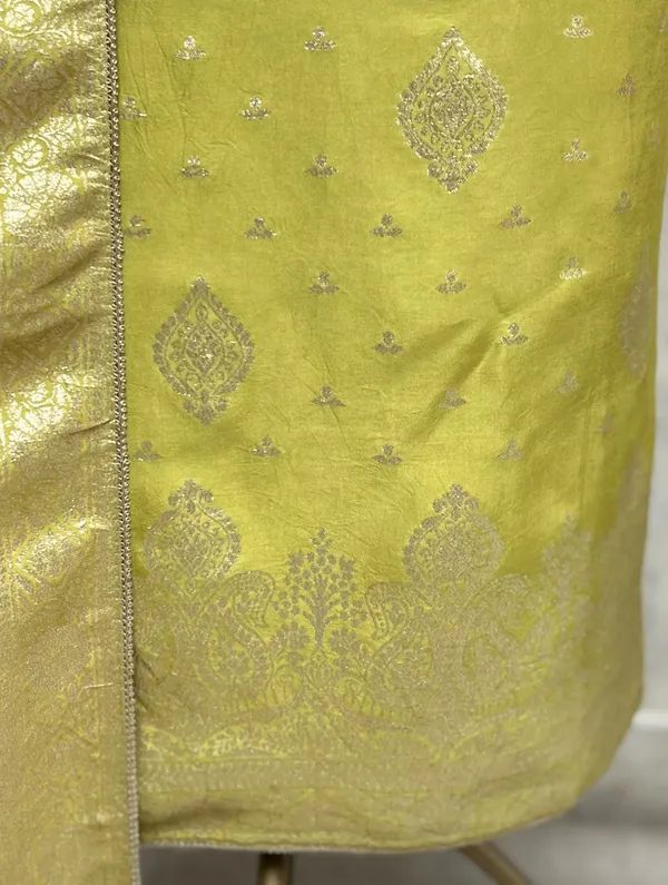 Elegant_Heritage_Dola_Silk_Unstitched_Suit_Lime_Green