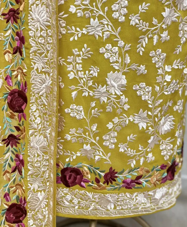 Floral_Vine_Georgette_Unstitched_Suit_Mustard_Yellow