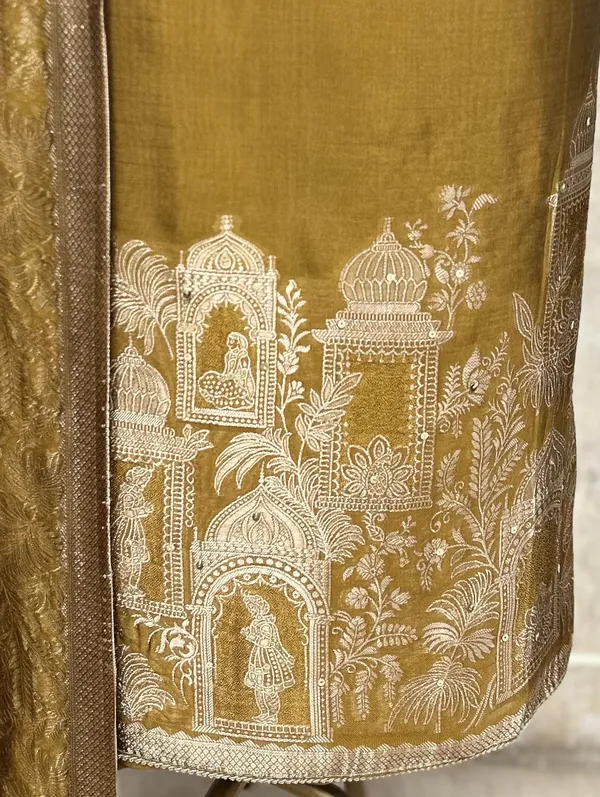 Elegant_Dola_Silk_Unstitched_Suit_Dark_Yellow