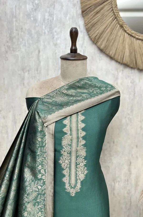 Elegant_Dola_Silk_Unstitched_Suit_Teal_Green