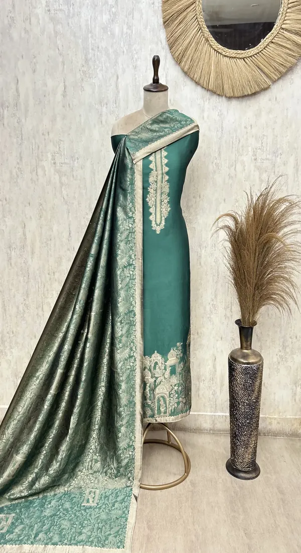 Elegant_Dola_Silk_Unstitched_Suit_Teal_Green