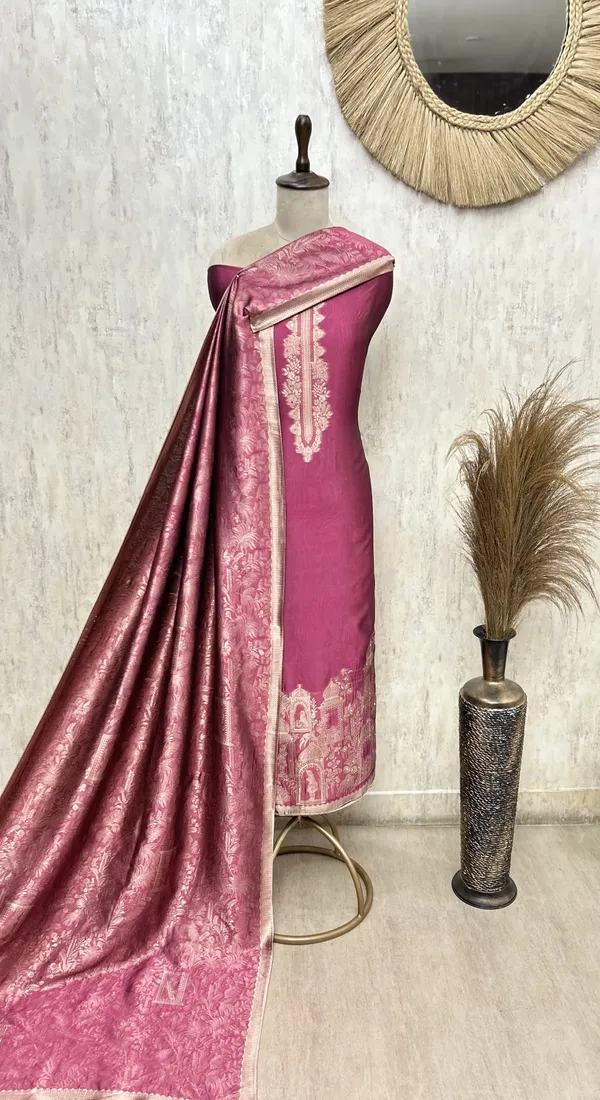 Elegant_Dola_Silk_Unstitched_Suit_Dark_Pink