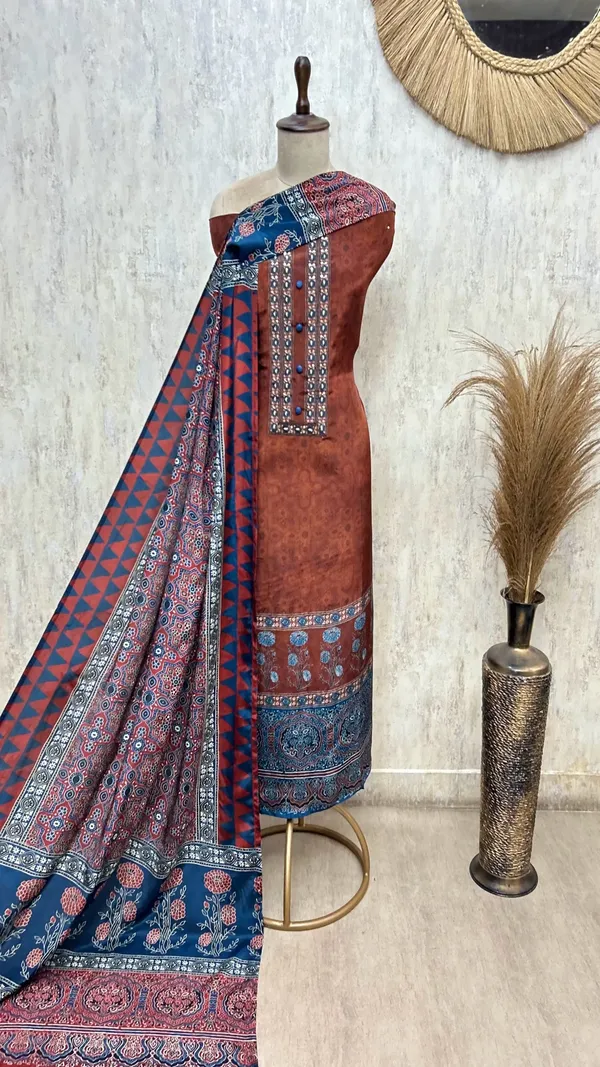 Elegant_Luxury_Crepe_Unstitched_Suits_Brown
