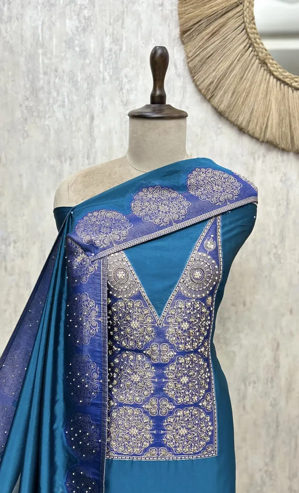 Rich_Weave_Kanjivaram_Silk_Unstitched_Suit_Blue