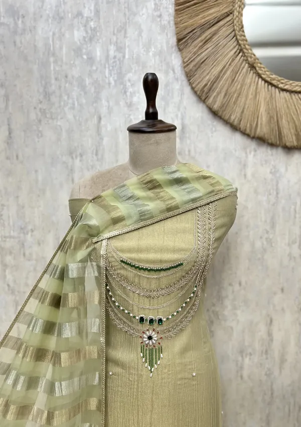 Elegant_Crush_Tissue_With_Organza_Dupatta_Unstitched_Suits_Golden_Beige