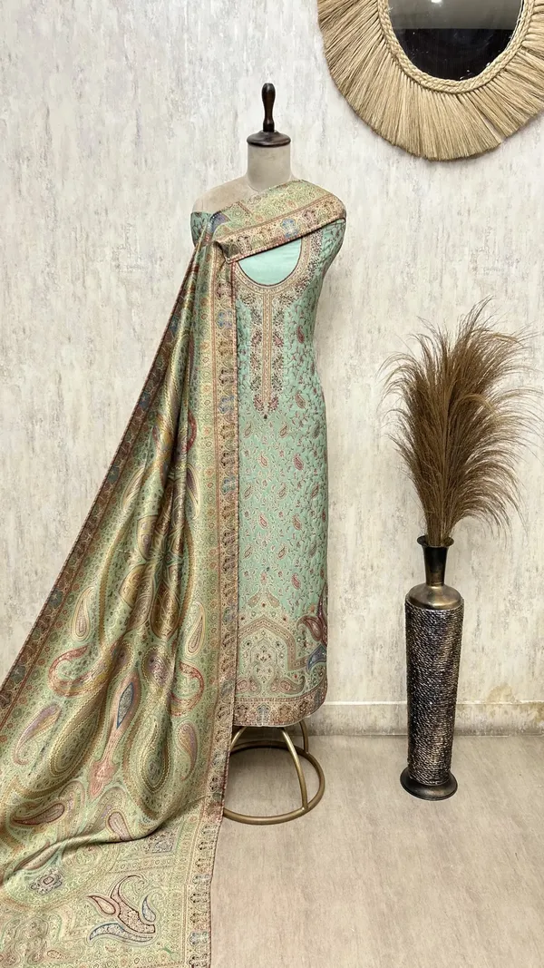 Premium_Traditional_Banarasi_Silk_Unstitched_Suit_Muted_Green