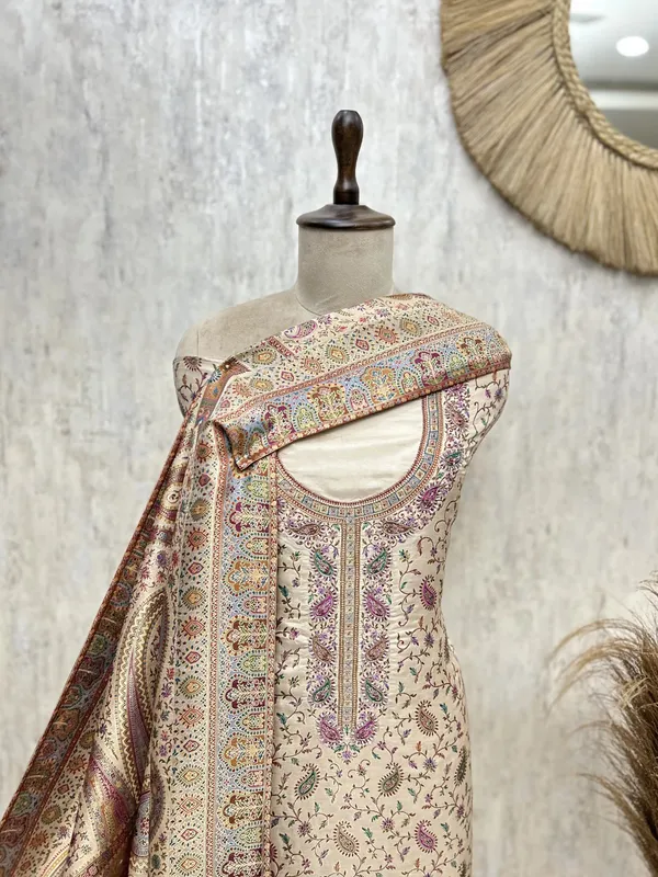 Premium_Traditional_Banarasi_Silk_Unstitched_Suit_Beige