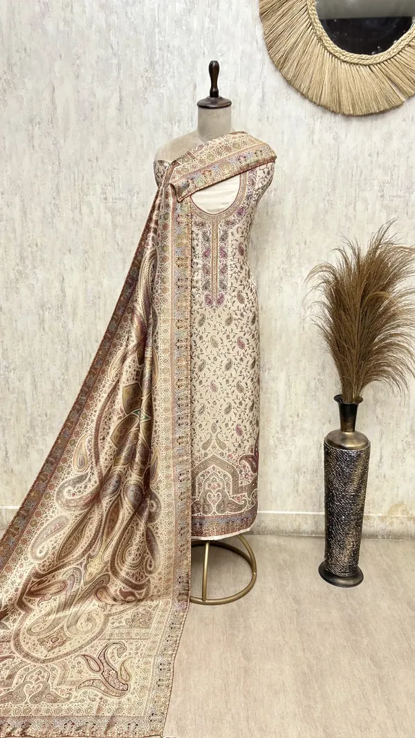 Premium_Traditional_Banarasi_Silk_Unstitched_Suit_Beige