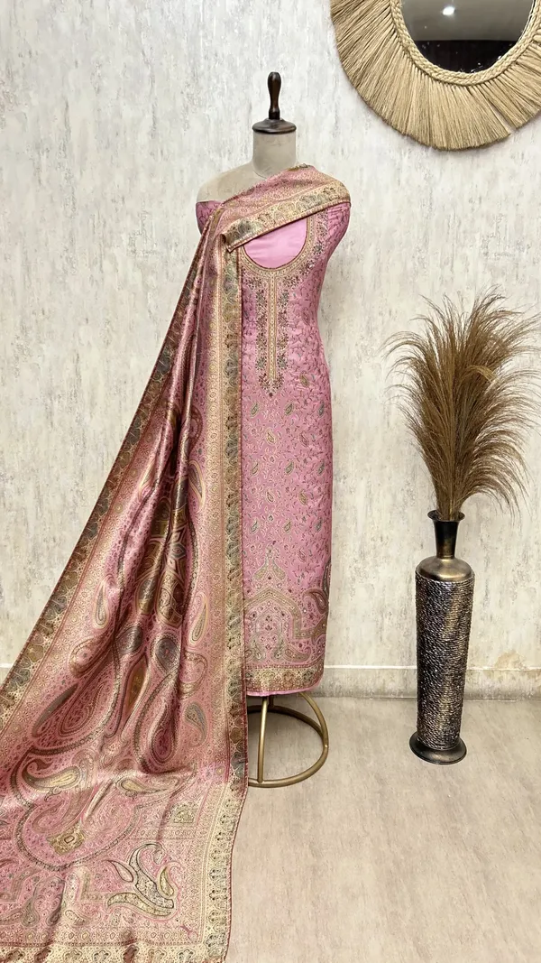 Premium_Traditional_Banarasi_Silk_Unstitched_Suit_Magenta_Pink