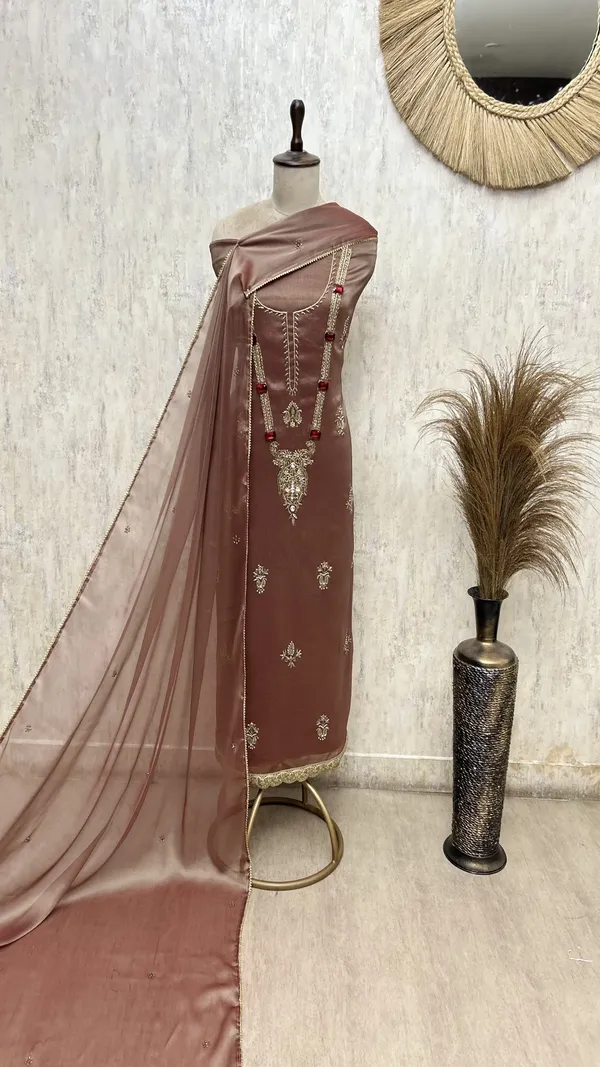 Exquisite_Embellished_Glass_Organza_Unstitched_Suits_Rust_Orange
