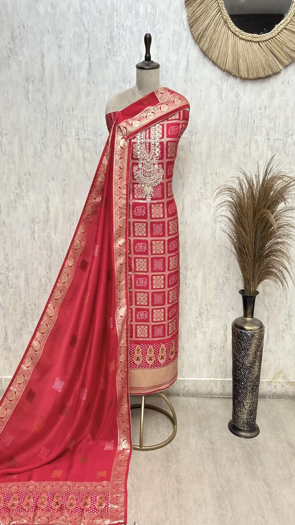 Graceful_Dola_Silk_Unstitched_Suits_Red