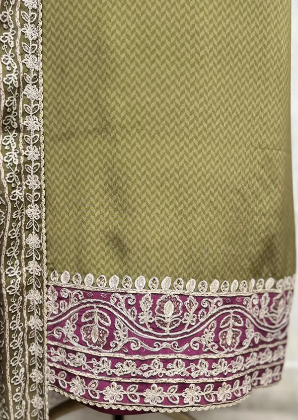 Timeless_Charm_Crepe_Unstitched_Suits_Olive_Green
