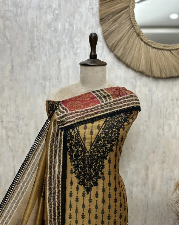 Contemporary_Grace_Maheshwari_Unstitched_Suit_Dark_Yellow
