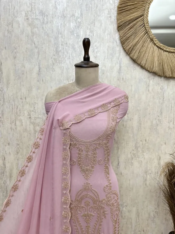 Elegant_Georgette_Unstitched_Suit_Pink