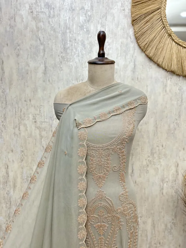 Elegant_Georgette_Unstitched_Suit_Muted_Green