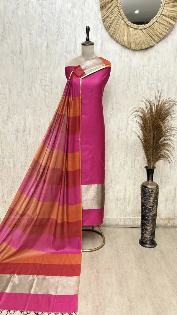 Graceful_Chanderi_Unstitched_Suits_Dark_Pink