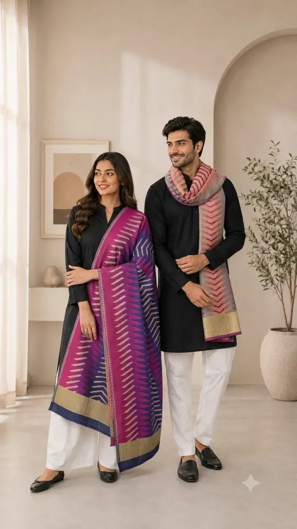 Moonlight_Reversible_Ikkat_Unisex_Stoles_Pack_Of_1_With_Premium_Curated_Box_Packaging_Magenta_Purple_Box_Packaging1