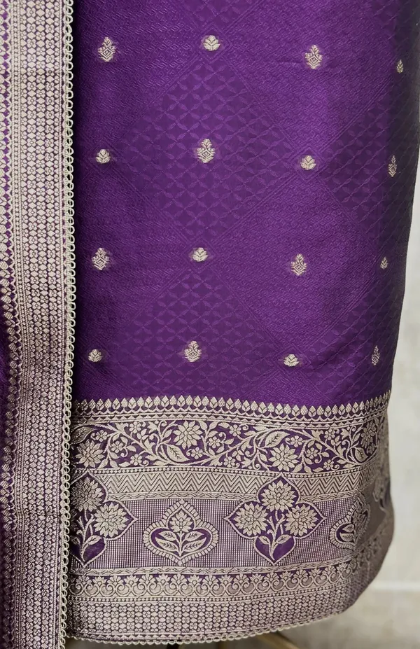 Exquisite_Kanjivaram_Silk_Unstitched_Suit_Wine_Purple