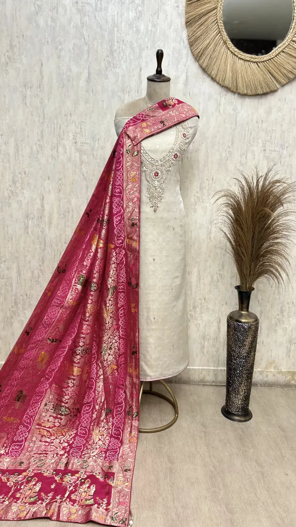 Elegant_Tissue_Unstitched_Suit_Dark_Pink