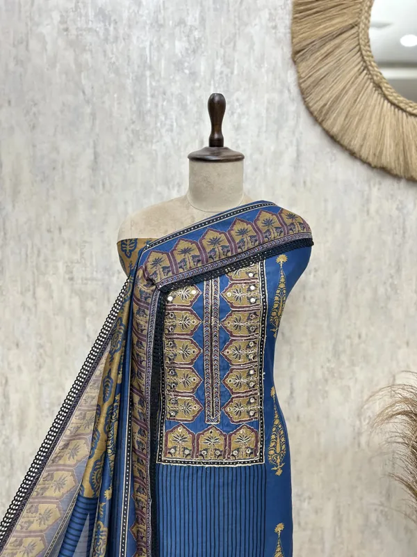 Regal_Blend_Of_Traditional_Maheshwari_Unstitched_Suit_Indigo_Blue_1