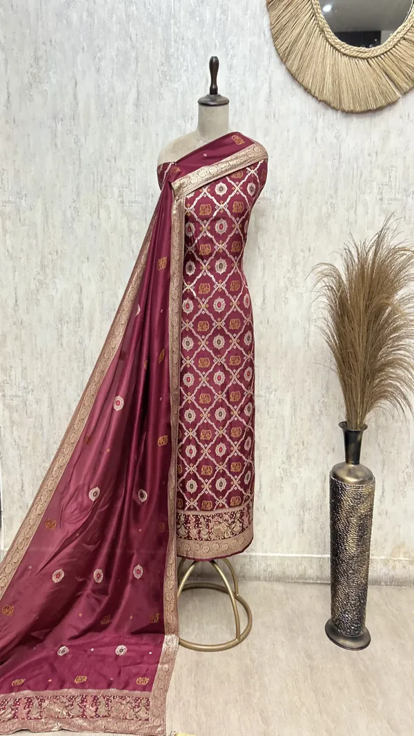 Timeless_Elegance_Banarasi_Silk_Unstitched_Suits_Maroon