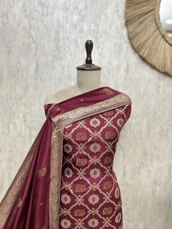 Timeless_Elegance_Banarasi_Silk_Unstitched_Suits_Maroon