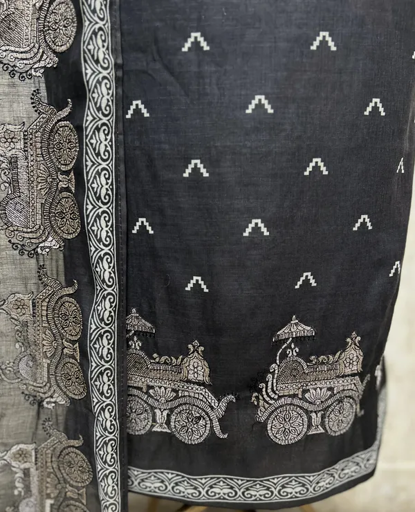 Monochrome_Muse_Tissue_Linen_Unstitched_Suits_Black