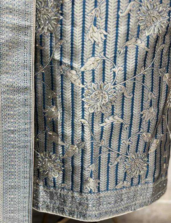 Exquisite_Brocade_Silk_Unstitched_Suits_Blue