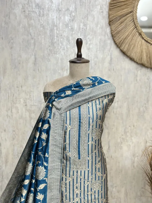 Exquisite_Brocade_Silk_Unstitched_Suits_Blue