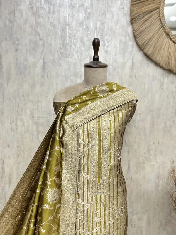 Exquisite_Brocade_Silk_Unstitched_Suits_Bright_Yellow_Green