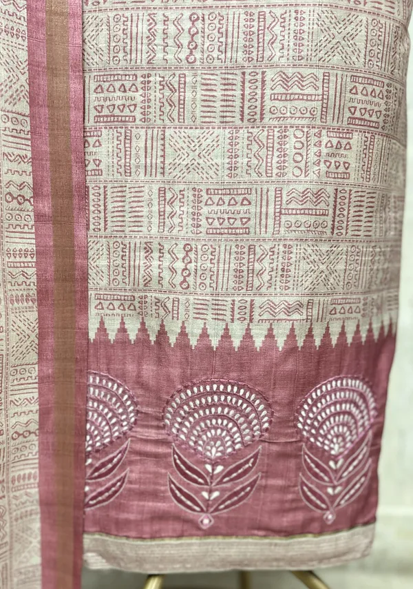 Smooth_Texture_Tussar_Silk_Unstitched_Suits_Dull_Pink