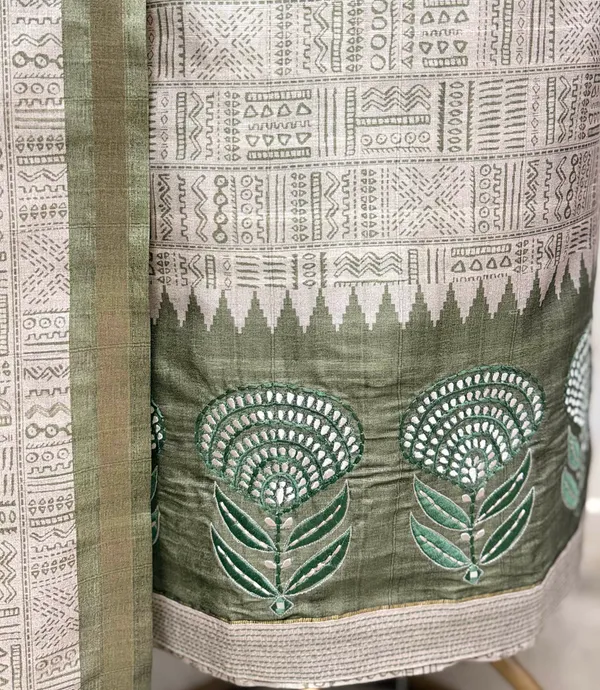 Smooth_Texture_Tussar_Silk_Unstitched_Suits_Metallic_Green