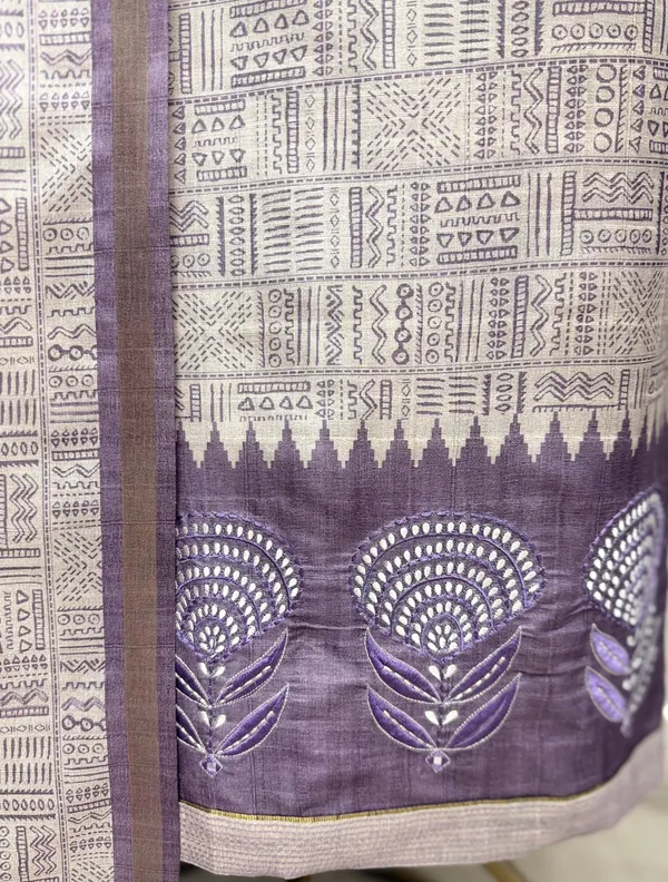 Smooth_Texture_Tussar_Silk_Unstitched_Suits_Purple
