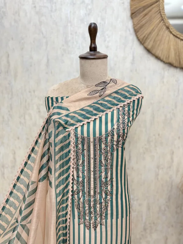 Elegant_Maheshwari_Unstitched_Heritage_Ensemble_Teal_Green