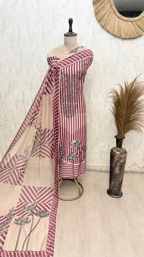Elegant_Maheshwari_Unstitched_Heritage_Ensemble_Dark_Red