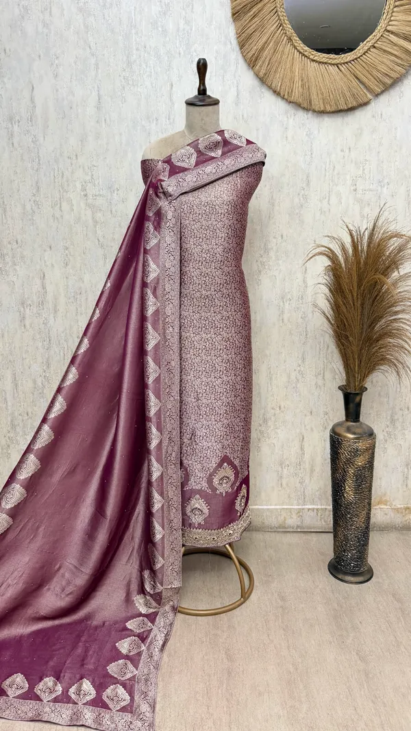 Regal_Brocade_Silk_Unstitched_Suits_Mauve_Plum