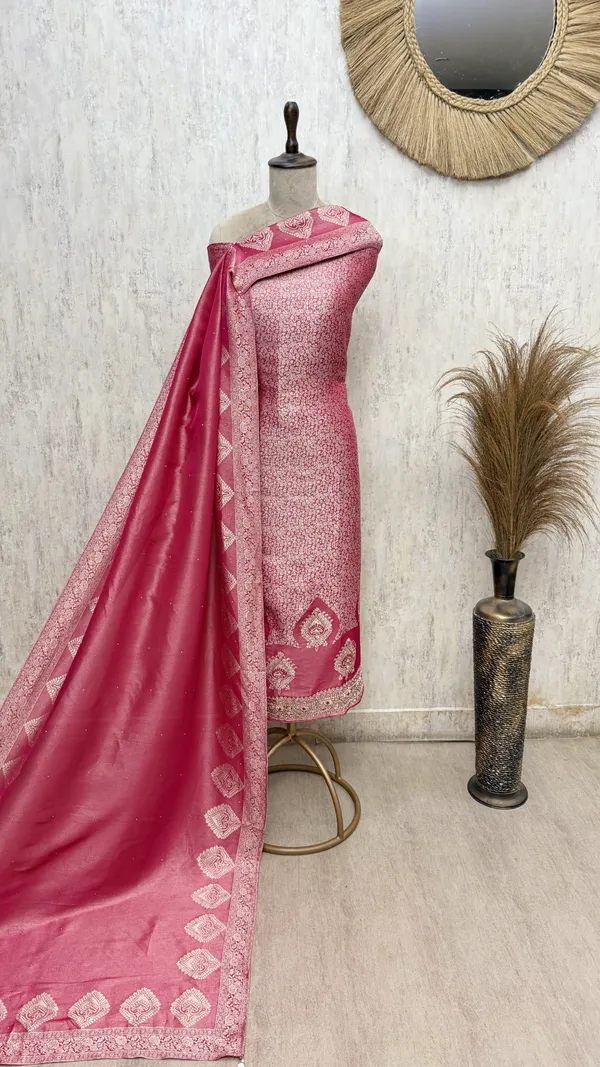 Regal_Brocade_Silk_Unstitched_Suits_Dark_Pink