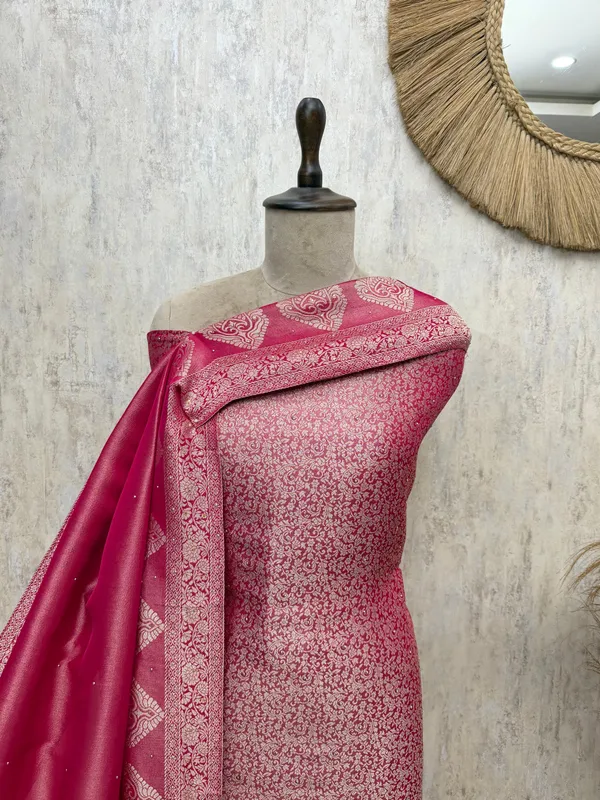 Regal_Brocade_Silk_Unstitched_Suits_Dark_Pink