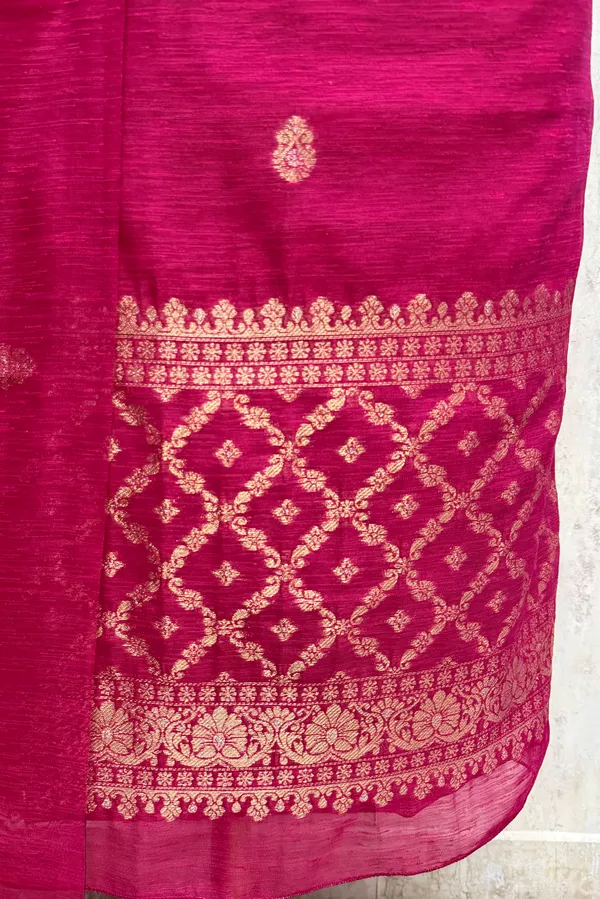 Elegance_Of_Banarasi_Chanderi_Unstitched_Suits_Dark_Pink