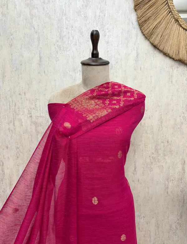 Elegance_Of_Banarasi_Chanderi_Unstitched_Suits_Dark_Pink