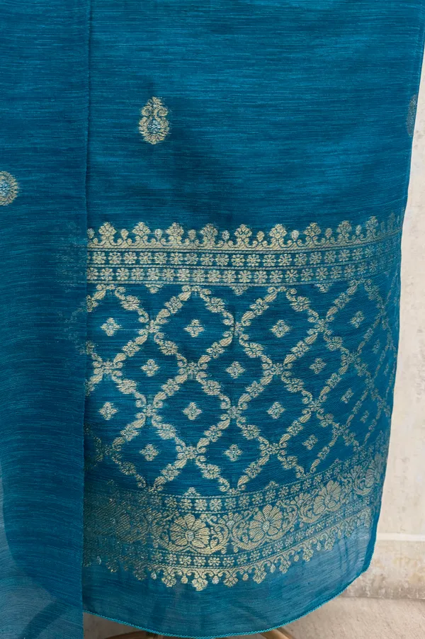 Elegance_Of_Banarasi_Chanderi_Unstitched_Suits_Teal_Blue