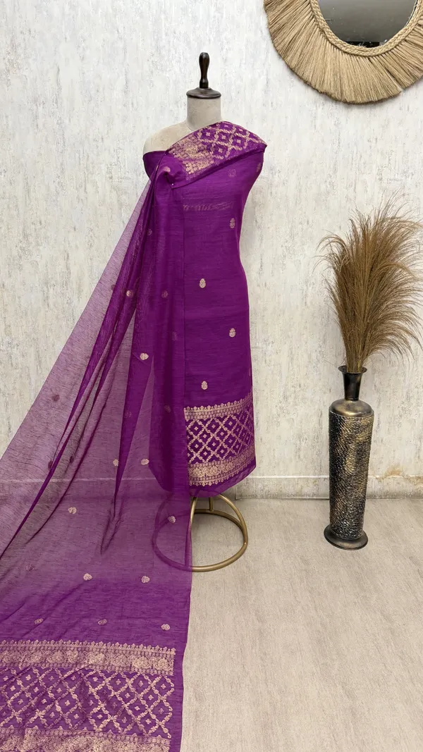 Elegance_Of_Banarasi_Chanderi_Unstitched_Suits_Lavender