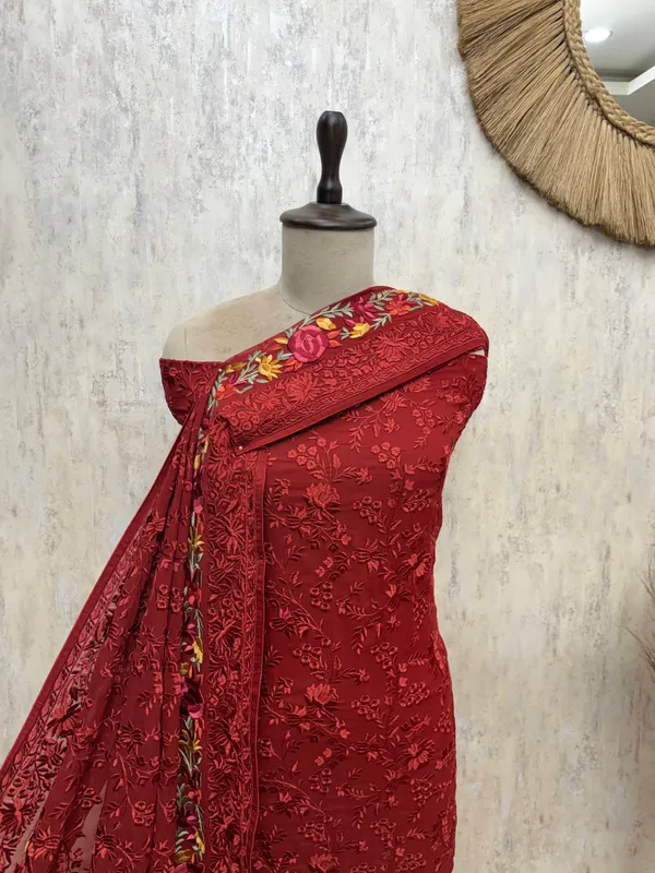 Timeless_Resham_Jaal_Georgette_Unstitched_Suits_Rust_Orange
