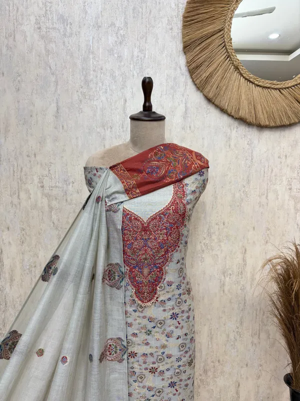 Enchanted_Grace_Jamdani_Linen_Unstitched_Suits_Gray_Blue