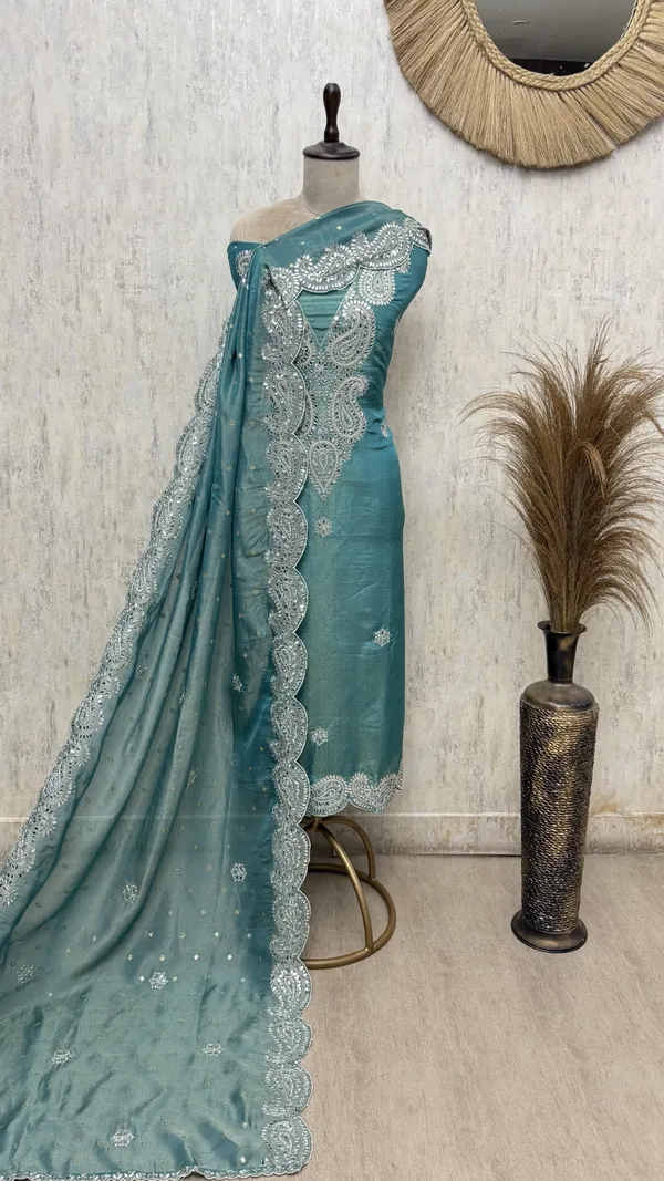 Paisley_Tissue_Unstitched_Suits_Teal_Blue