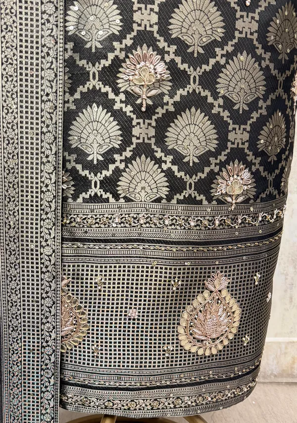 Resplendent_Kanjivaram_Silk_Unstitched_Suits_Black