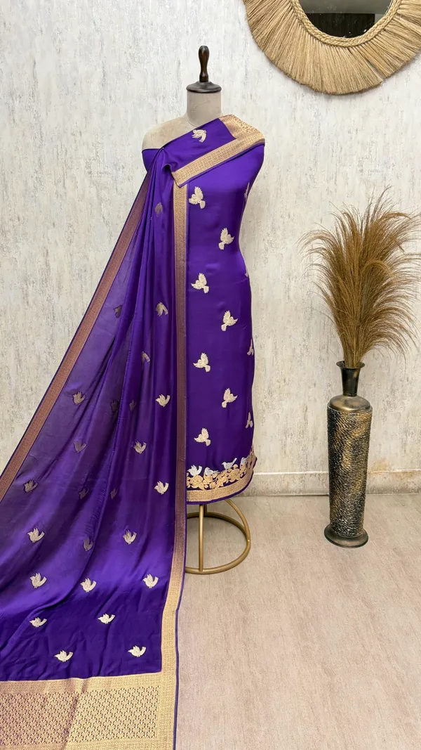 Lustrous_Modal_Silk_Suit_Unstitched_Suits_Violet_Blue