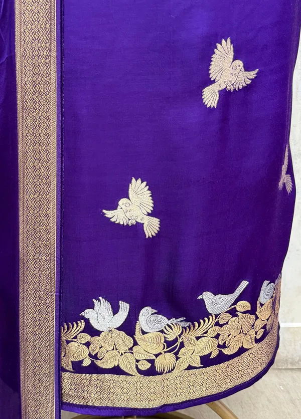 Lustrous_Modal_Silk_Suit_Unstitched_Suits_Violet_Blue
